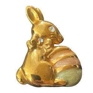 Vintage LIA Bunny Brooch‎ Gold Toned, Signed
